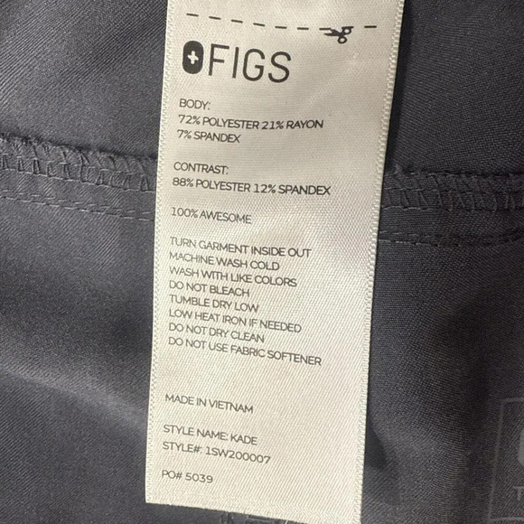 Figs Preppy Designer Medical Surgical Tech Active High Waist Gray Scrub Pant 4XL - Picture 10 of 14